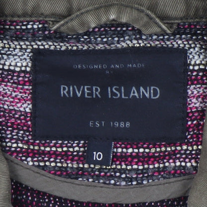 River Island Women's Military Jacket, Brown, Size 10, Casual Style