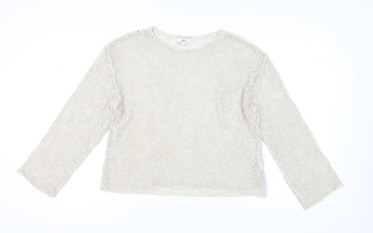 Womens UK Size L Marks and Spencer Beige Pullover Jumper