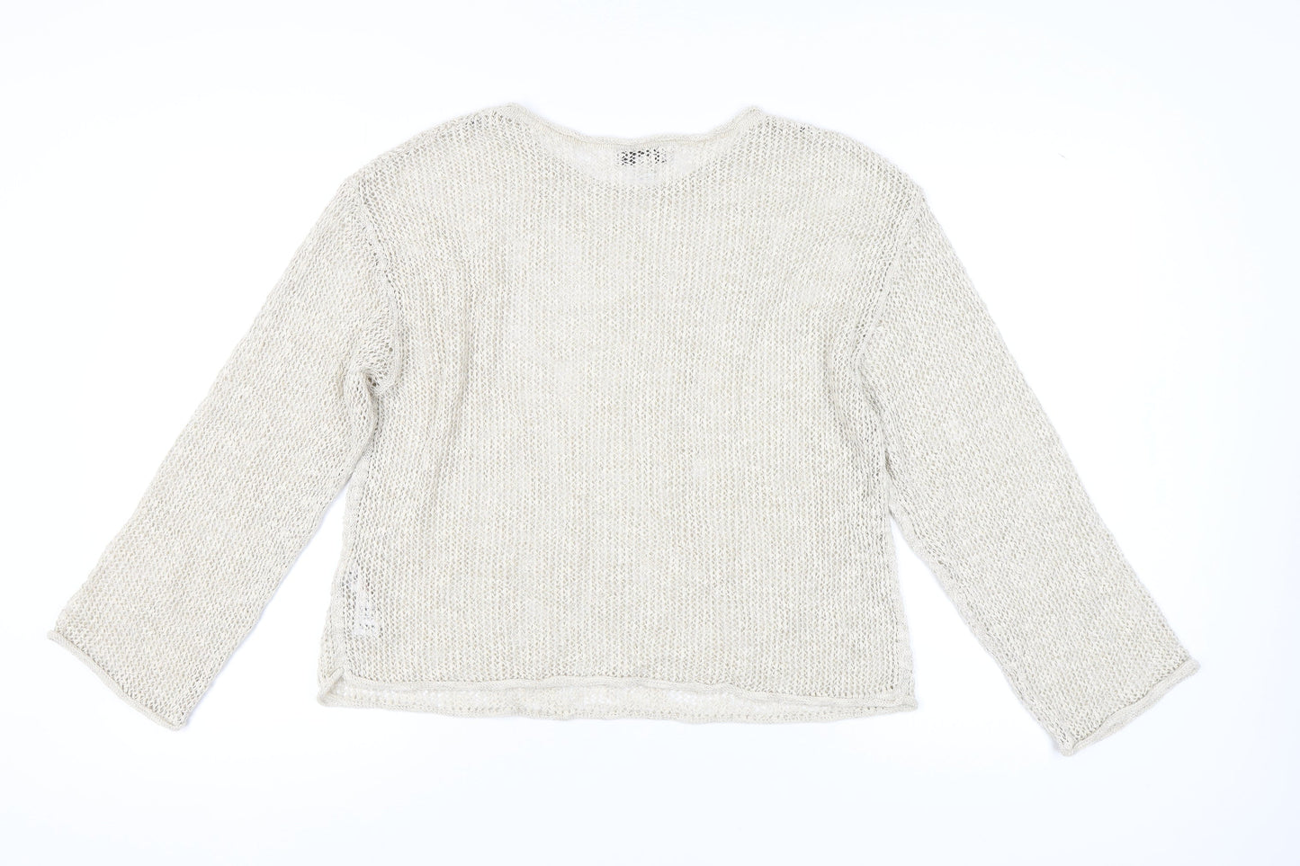 Womens UK Size L Marks and Spencer Beige Pullover Jumper