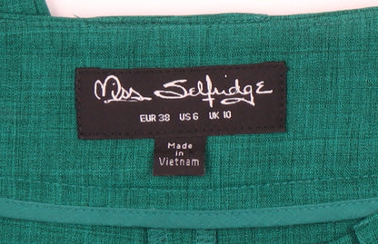 Womens UK Size 10 Miss Selfridge Regular Fit  Green Trousers