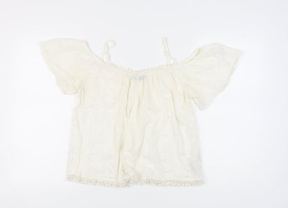 Womens UK Size 12 Dorothy Perkins White Tunic Blouse