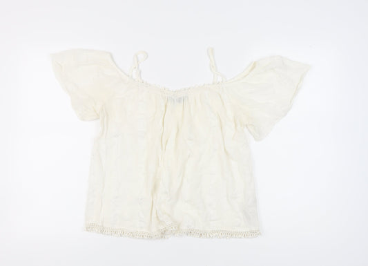 Womens UK Size 12 Dorothy Perkins White Tunic Blouse