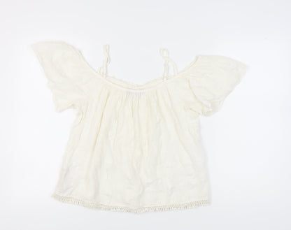 Womens UK Size 12 Dorothy Perkins White Tunic Blouse