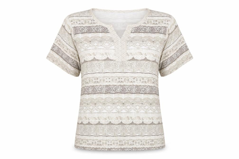 Womens UK Size M Bonmarché Beige  T-Shirt
