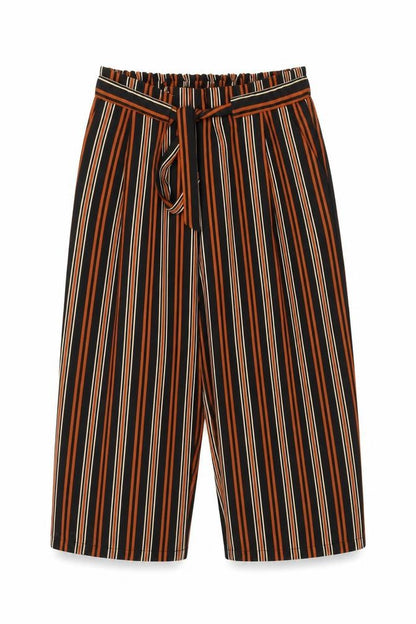 New Look Women's Multicoloured Striped Cropped Trousers