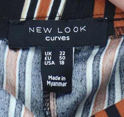 New Look Women's Multicoloured Striped Cropped Trousers