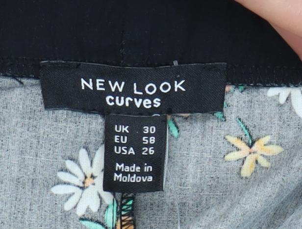 New Look Women's Black Floral Off Shoulder Blouse Size 30