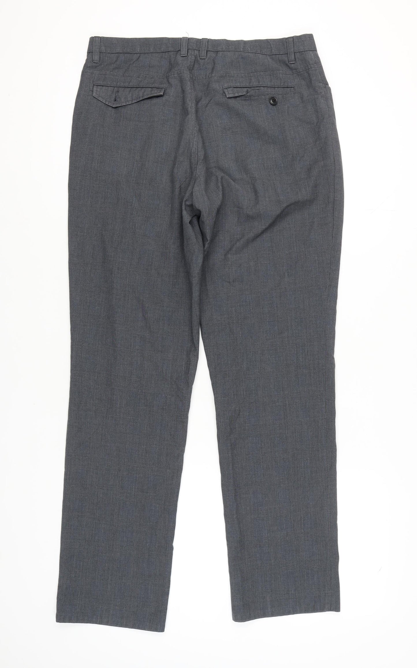 Next Men's Grey Trousers 34L Regular Fit Business