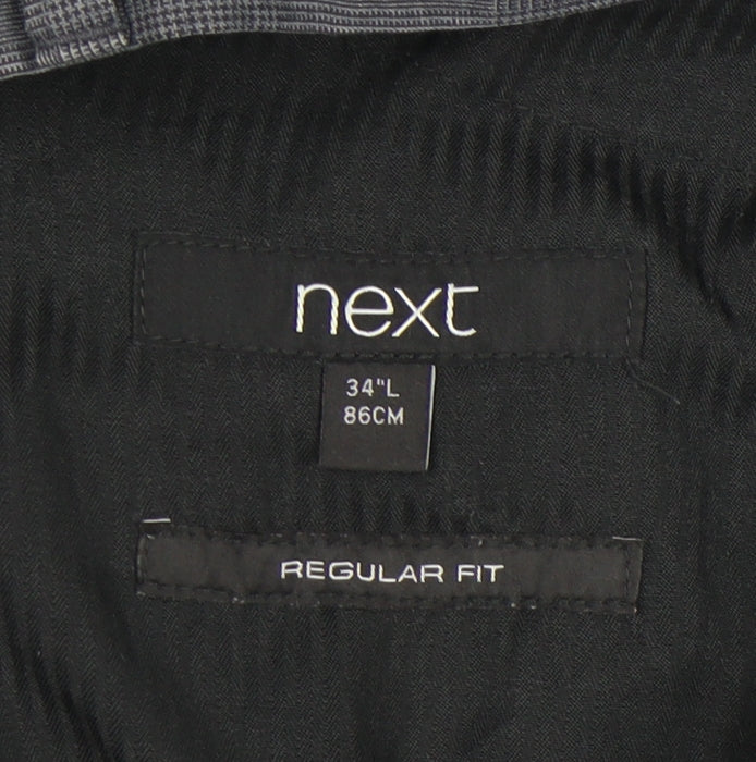Next Men's Grey Trousers 34L Regular Fit Business