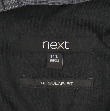 Next Men's Grey Trousers 34L Regular Fit Business