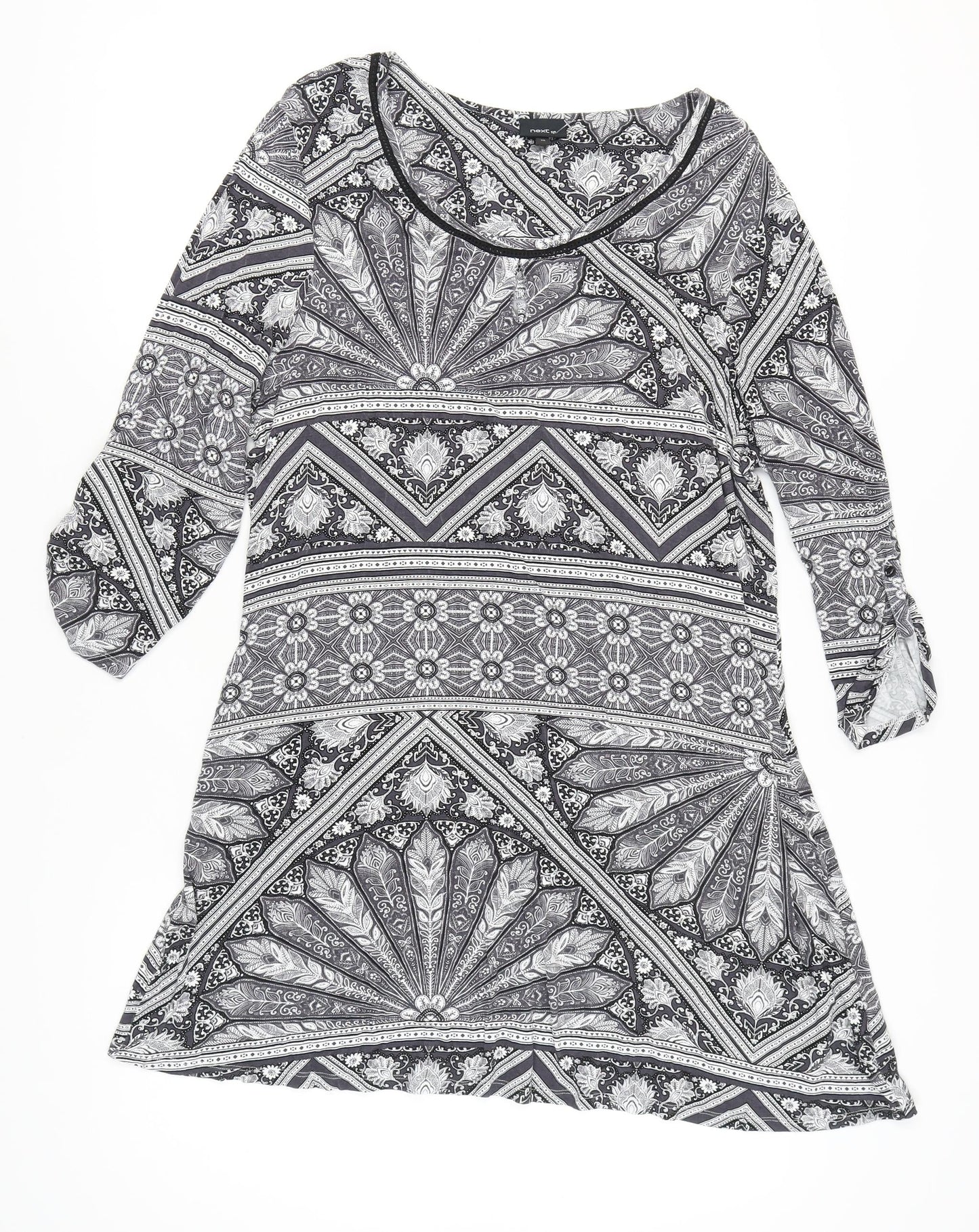 Next Women's Grey Geometric Shift Dress Size 20