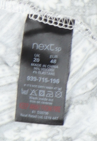 Next Women's Grey Geometric Shift Dress Size 20