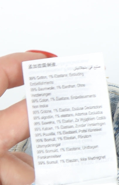 Cotton On Women's Blue High-Rise Mom Shorts Size 10