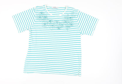 Womens UK Size XL Mudflower Blue Basic T-Shirt