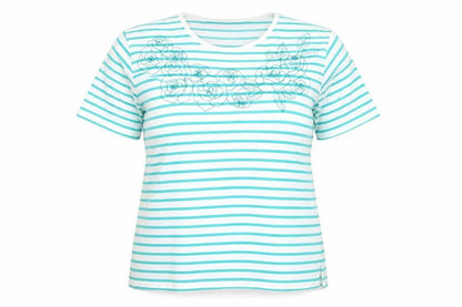 Womens UK Size XL Mudflower Blue Basic T-Shirt