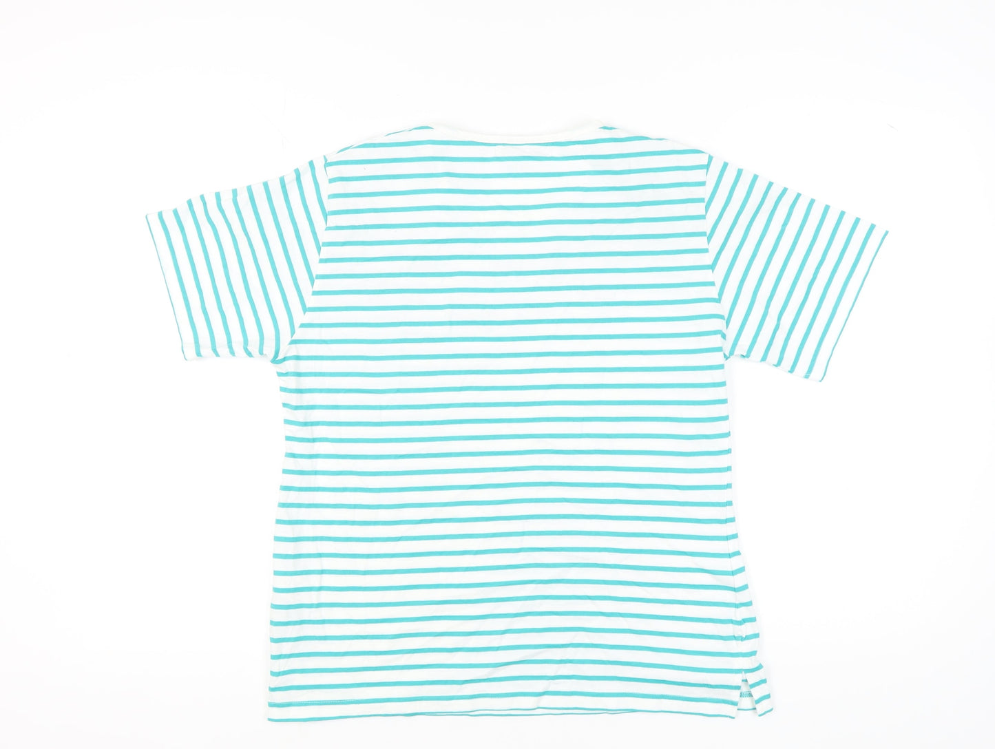 Womens UK Size XL Mudflower Blue Basic T-Shirt