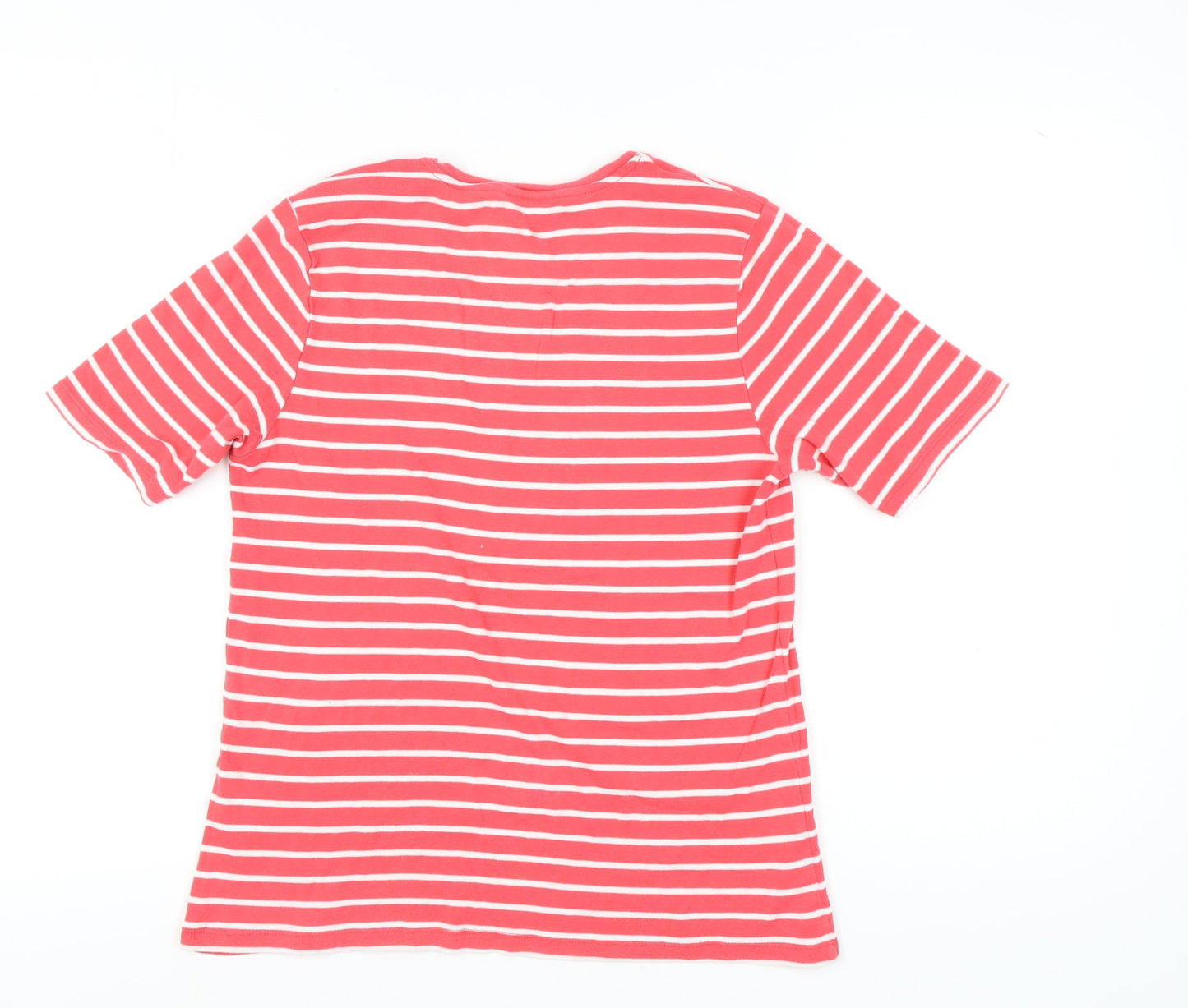 Cotton Traders Women's Red Striped T-Shirt Size 14