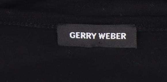 Gerry Weber Women's Black Beaded V-Neck Top, Size 12