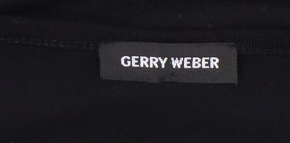 Gerry Weber Women's Black Beaded V-Neck Top, Size 12
