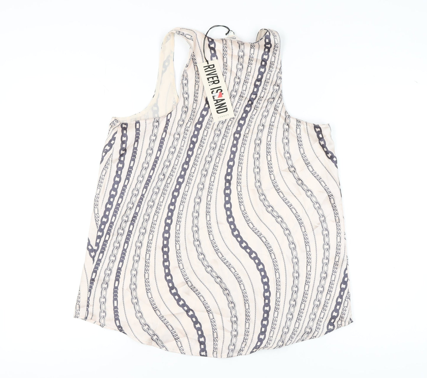 Womens UK Size 12 River Island Beige Basic Tank