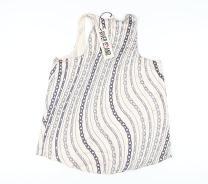 Womens UK Size 12 River Island Beige Basic Tank
