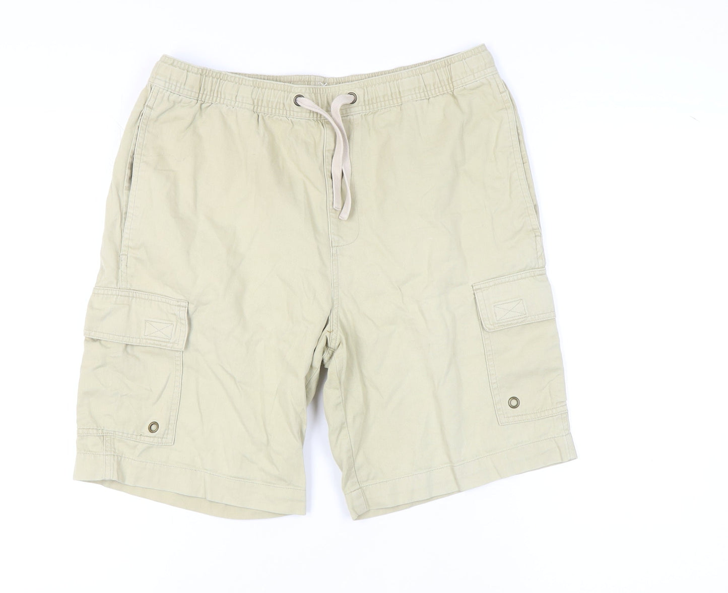 Casual Club Men's Beige Cargo Shorts S Elastic Waist