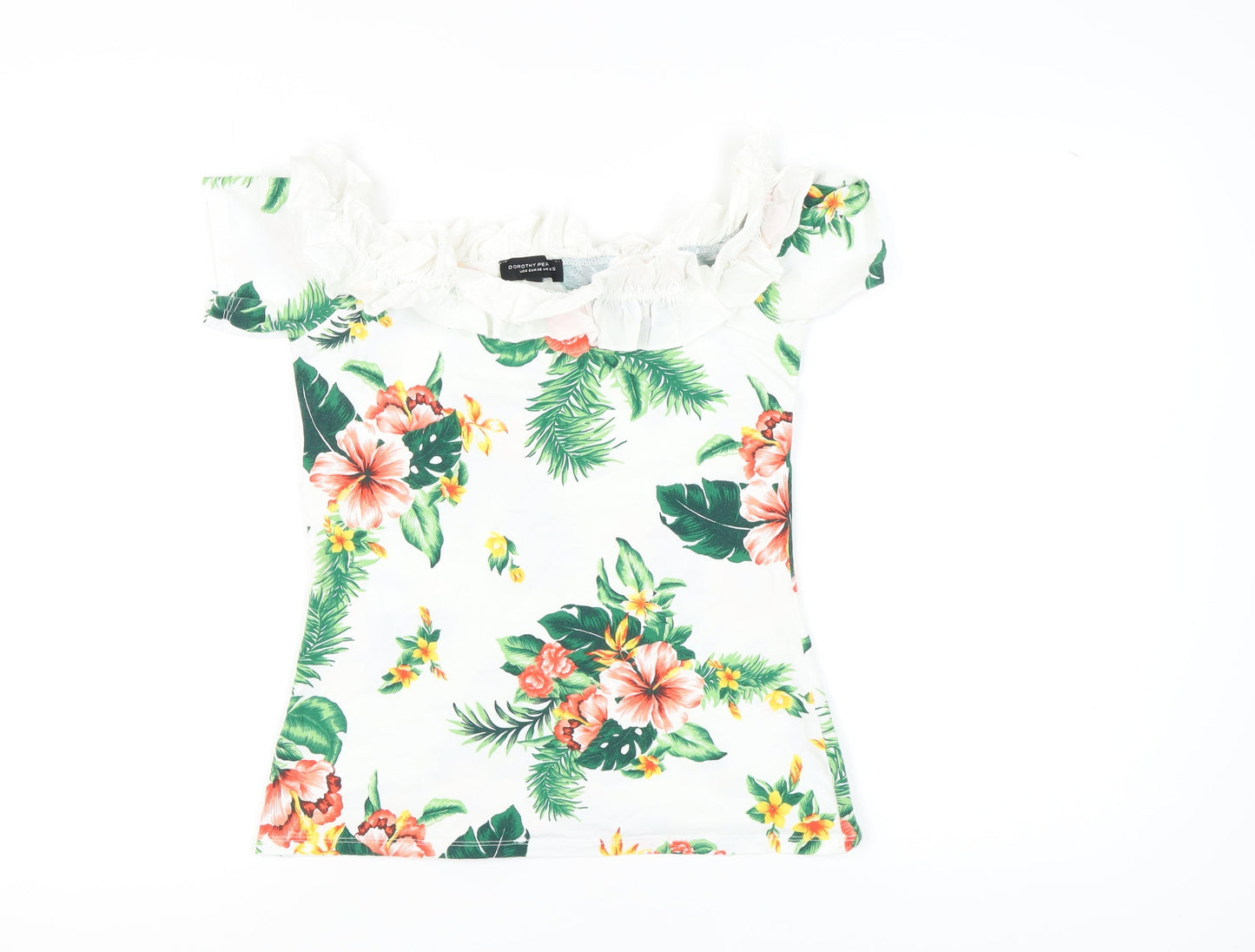 Womens UK Size 10 Dorothy Perkins Multicoloured Off the Shoulder Blouse