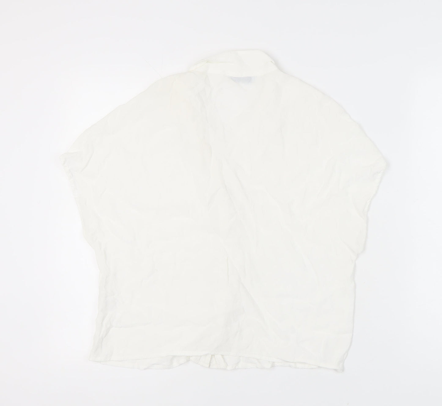 Bershka Women's White Button-Up Shirt L Casual Elegant