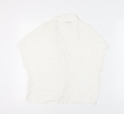 Bershka Women's White Button-Up Shirt L Casual Elegant