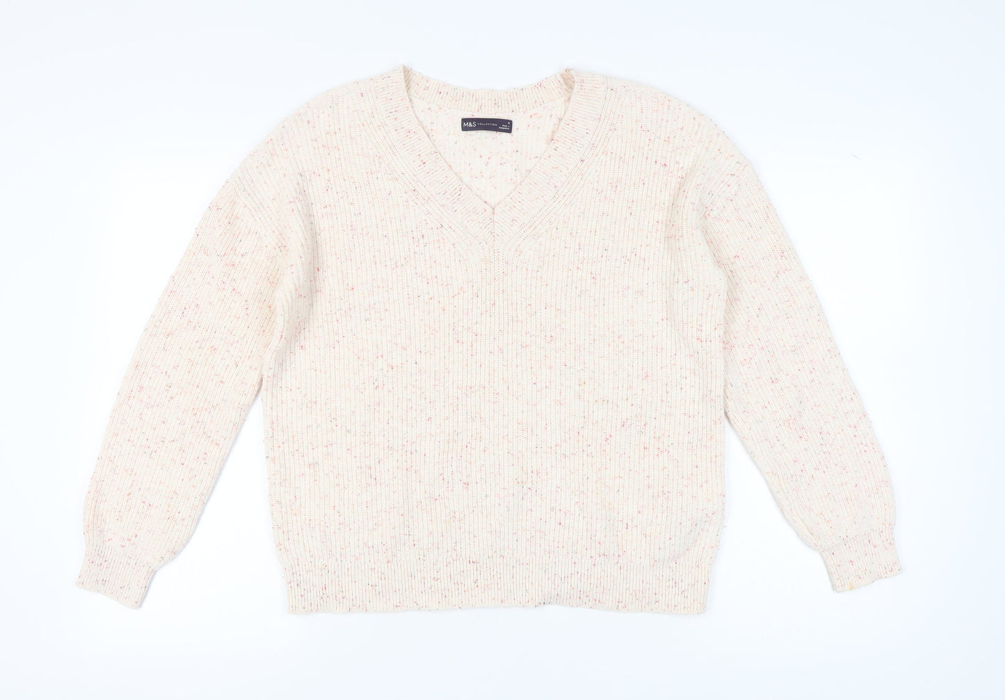 Womens UK Size M Marks and Spencer Beige Pullover Jumper