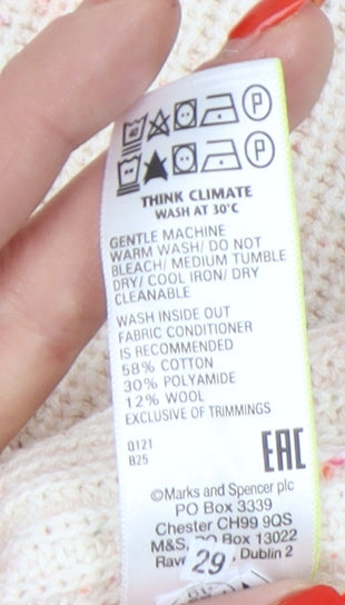 Womens UK Size M Marks and Spencer Beige Pullover Jumper