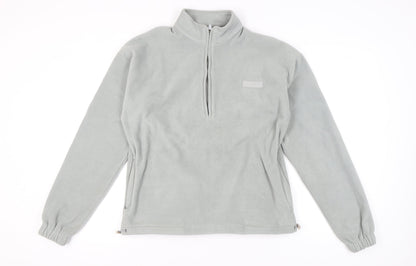 SIARR Grey Fleece Zip Sweatshirt, Unisex Medium