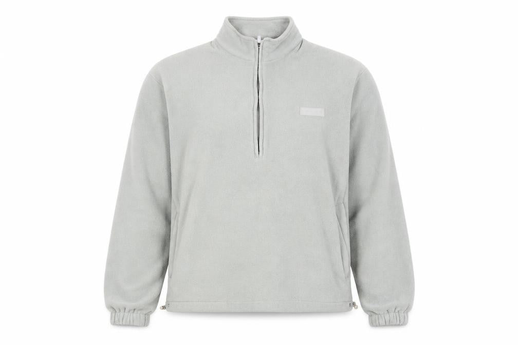 Front view of SIARR Grey Fleece Zip Sweatshirt, unisex medium
