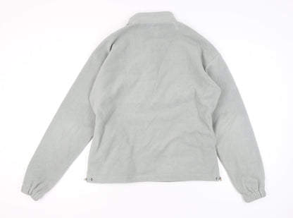 SIARR Grey Fleece Zip Sweatshirt, Unisex Medium