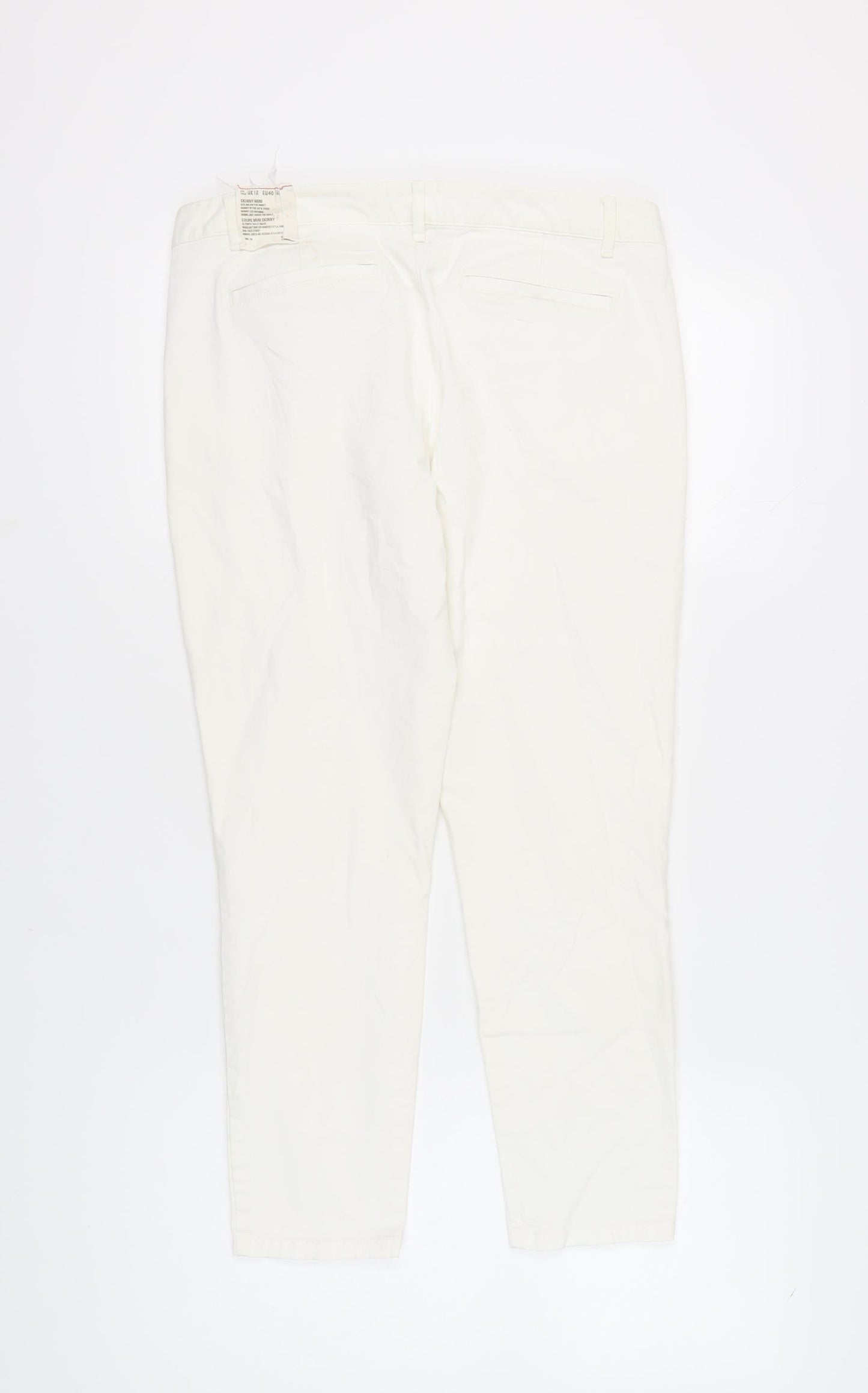 Womens UK Size 12 Gap Slim Fit Khakis Ivory Trousers