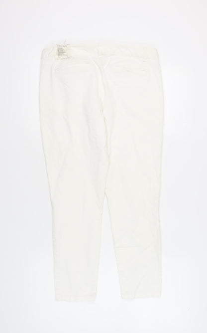 Womens UK Size 12 Gap Slim Fit Khakis Ivory Trousers