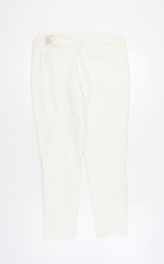 Womens UK Size 12 Gap Slim Fit Khakis Ivory Trousers