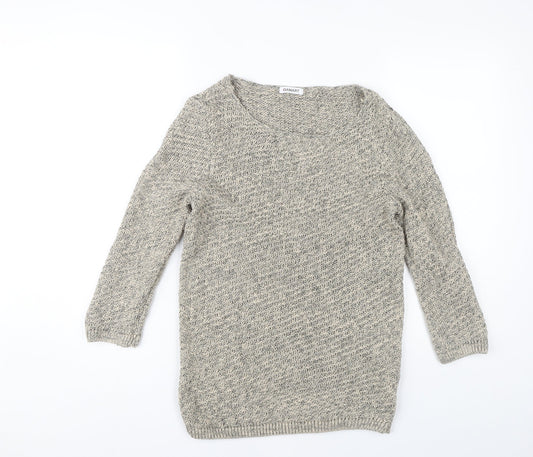 Damart Women's Beige 3/4 Sleeve Cotton Pullover Jumper S