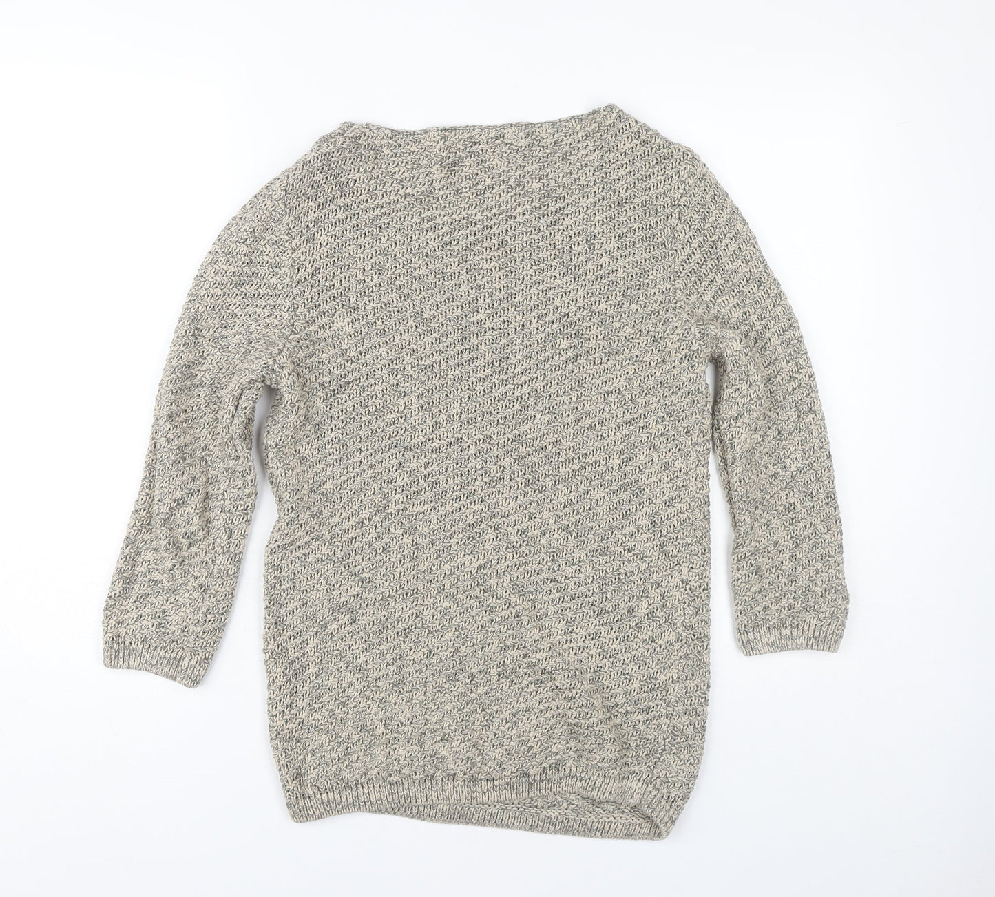 Damart Women's Beige 3/4 Sleeve Cotton Pullover Jumper S