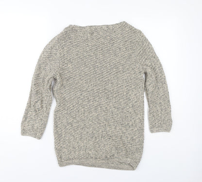 Damart Women's Beige 3/4 Sleeve Cotton Pullover Jumper S