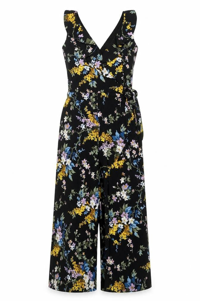 Womens UK Size 8 Warehouse One-Piece Black Jumpsuit