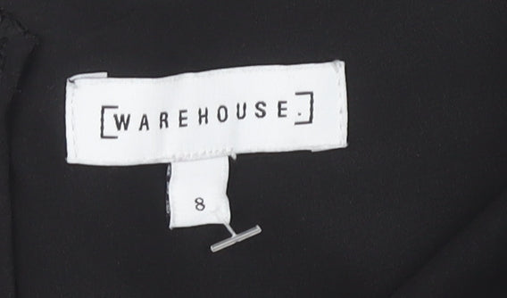 Warehouse Women's Black Floral Jumpsuit 8 Sleeveless