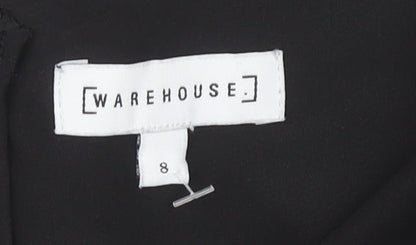 Warehouse Women's Black Floral Jumpsuit 8 Sleeveless