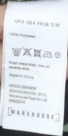 Warehouse Women's Black Floral Jumpsuit 8 Sleeveless