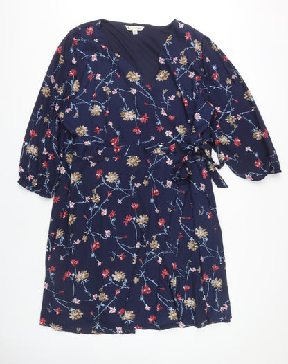 Yumi Women's Multicoloured Plus Size Floral Dress