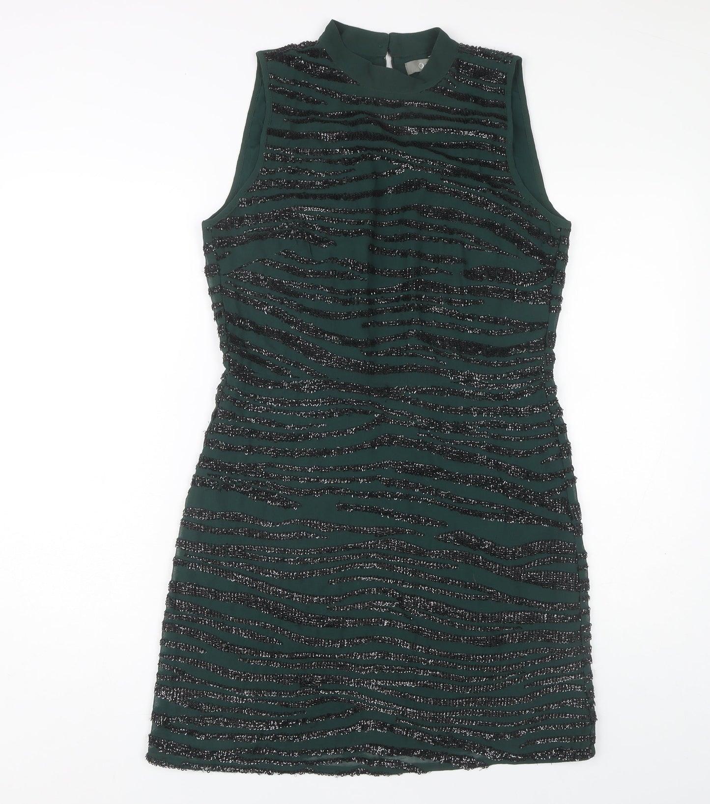 Oasis Women's Green Sleeveless Shift Dress, Size 10