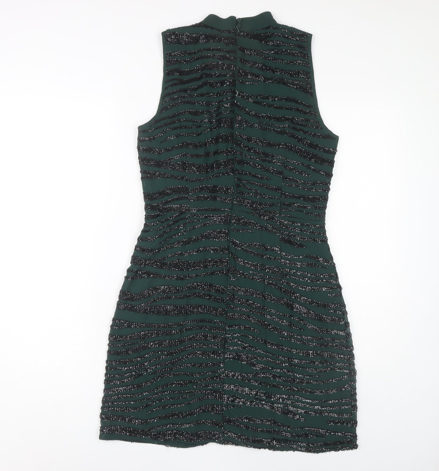 Oasis Women's Green Sleeveless Shift Dress, Size 10