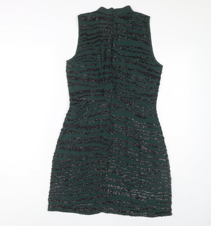 Oasis Women's Green Sleeveless Shift Dress, Size 10