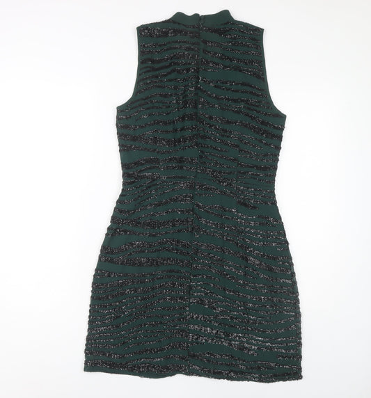 Oasis Women's Green Sleeveless Shift Dress, Size 10