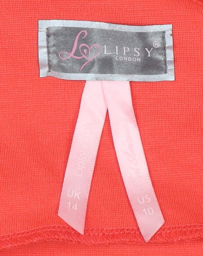 Lipsy Women's Red Bodycon Party Dress Size 14